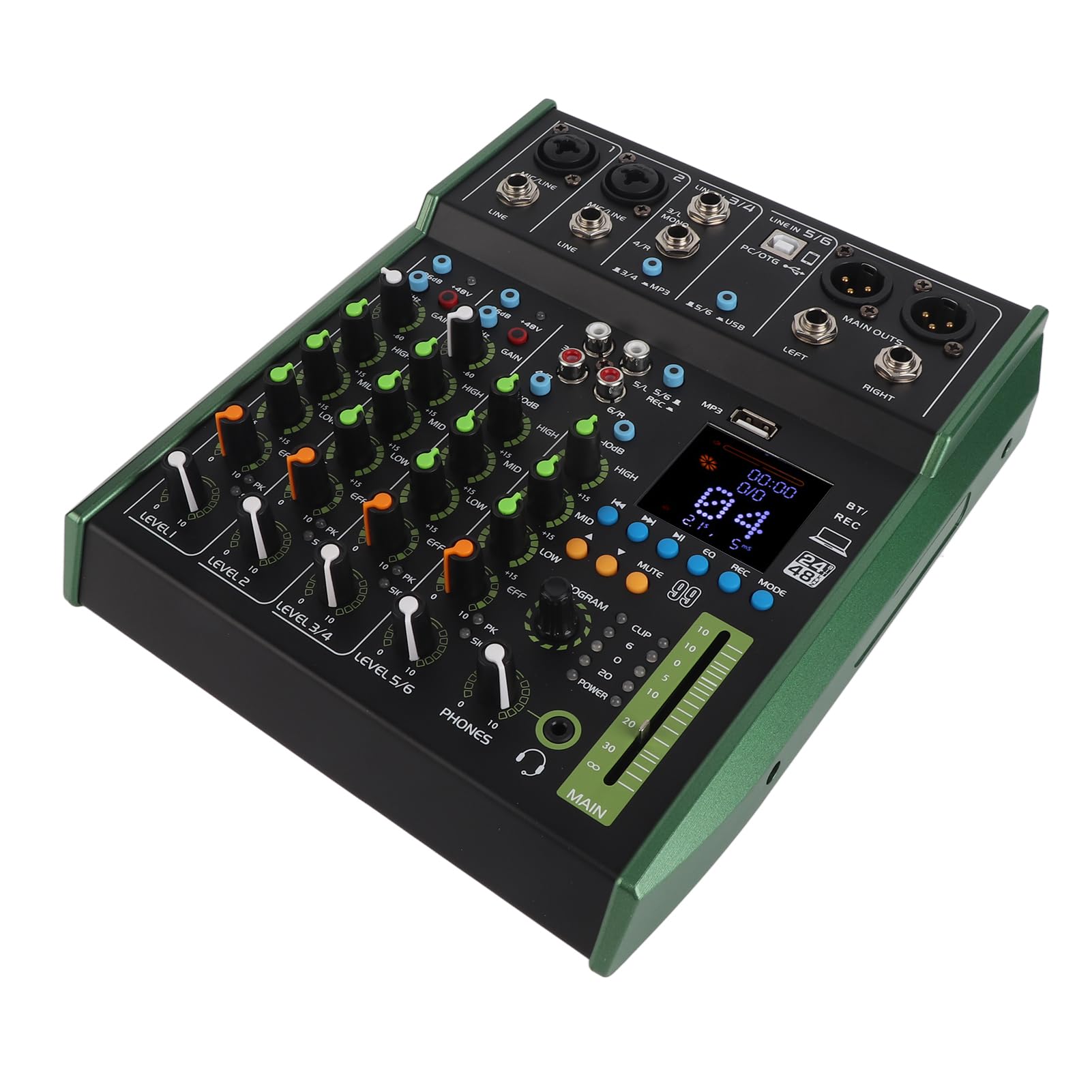 Airshi Mixer per Scheda Stereo 100-240 V Mixer Digitale a 6 con Modulo per Palco
