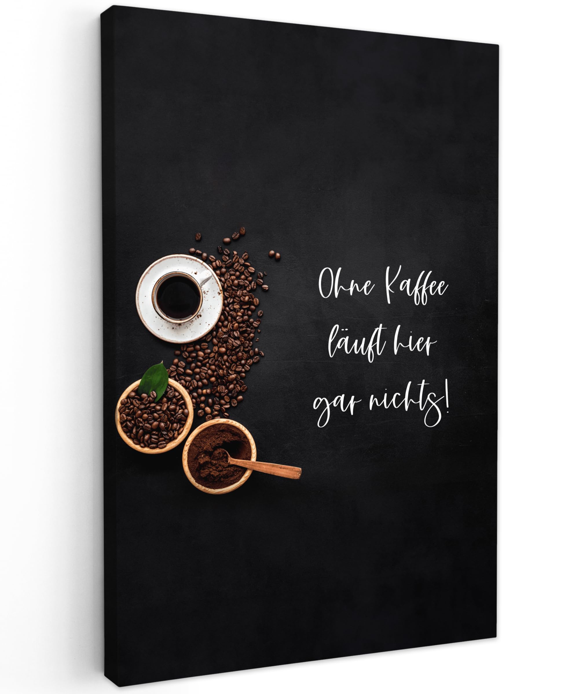 MuchoWow© Canvas Wall Art 24"x35" / 60x90 cm Decor Paintings Prints framed on Canvas Decorations Wallart Quotes - Proverbs - Kitchen - Coffee — image 1