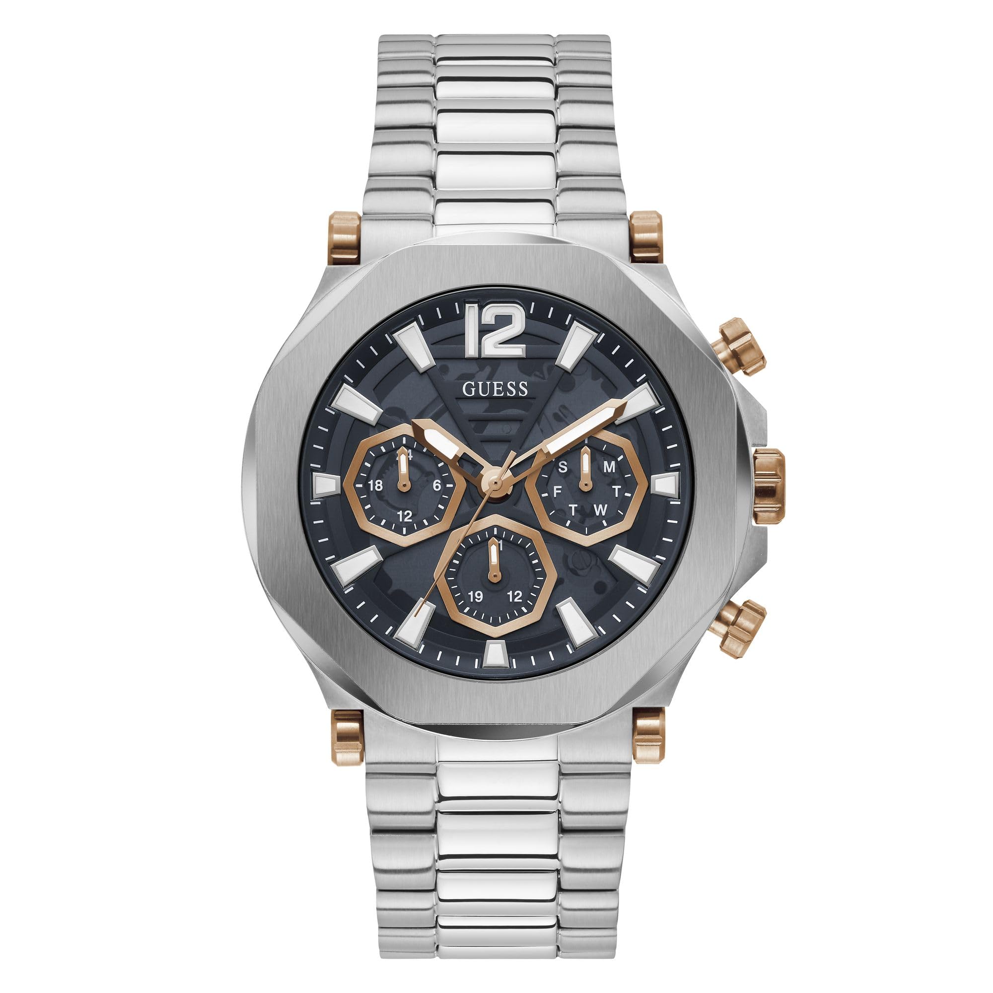 GUESS Mens Stainless Steel Analog Blue Dial Watch-Gw0539G1, Band Color:Silver (B0BN8LKJGF) Amazon Price History, Amazon Price Tracker