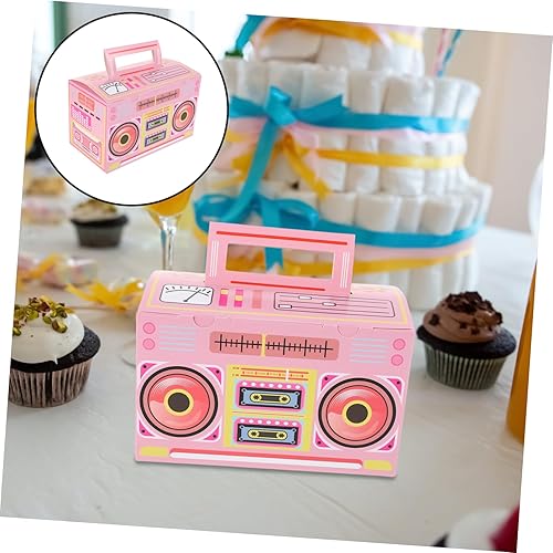 Miniatura 8 de SAFIGLE 12 cajas de dulces con cinta de casete retro para fiestas temáticas de los años 80, recipientes de papel para golosinas de cumpleaños
