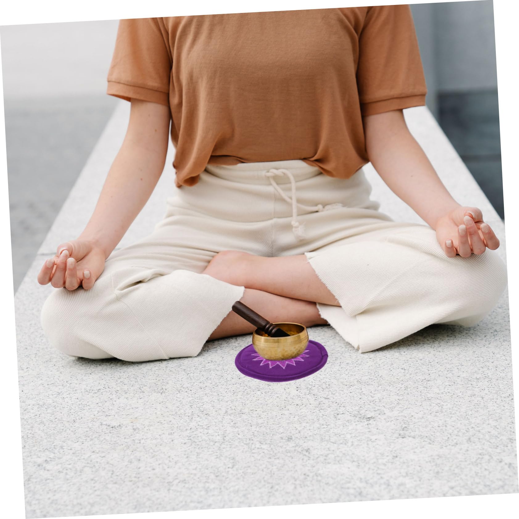 Alasum 3pièces Tapis De Bol Chantant Bouddhiste Coussin De Décoratif Pour Spirituelles Accessoire Pour Bol De