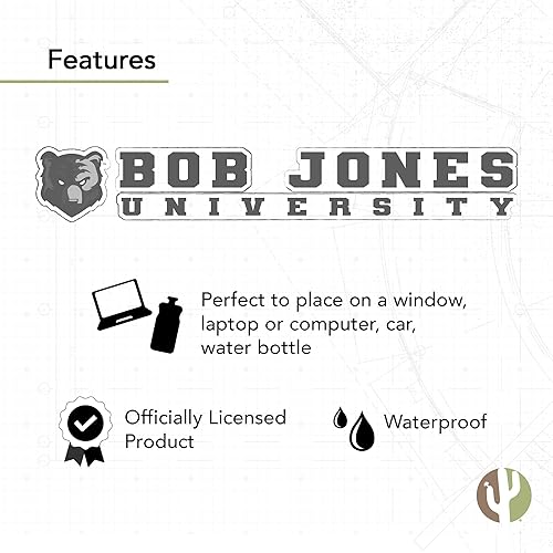 Miniatura 4 de Desert Cactus Adhesivo de la Universidad de Bob Jones BJU The Bruins con el nombre del logotipo, calcomanía de vinilo para botella de agua para
