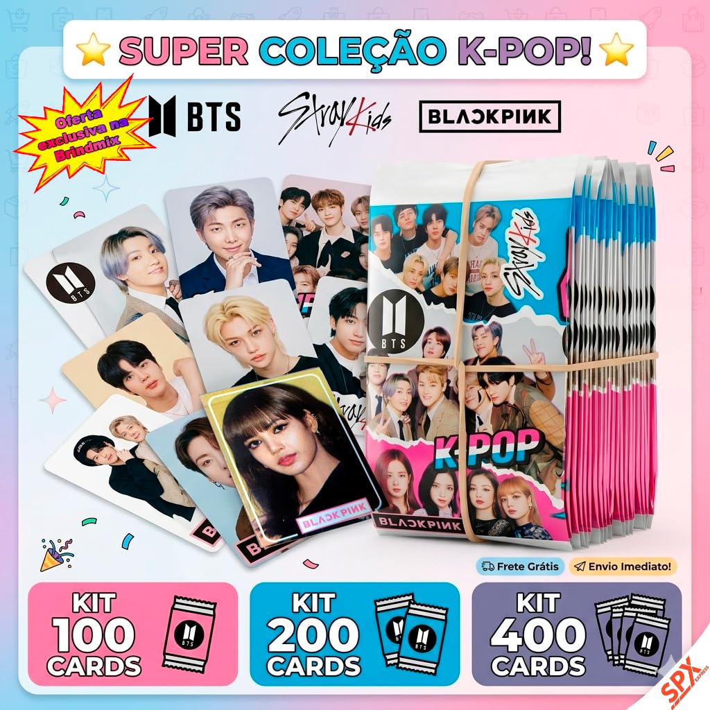 Kit 200 Cards / 50 Envelopes - K-pop BTS Stray Kids Blackpink
