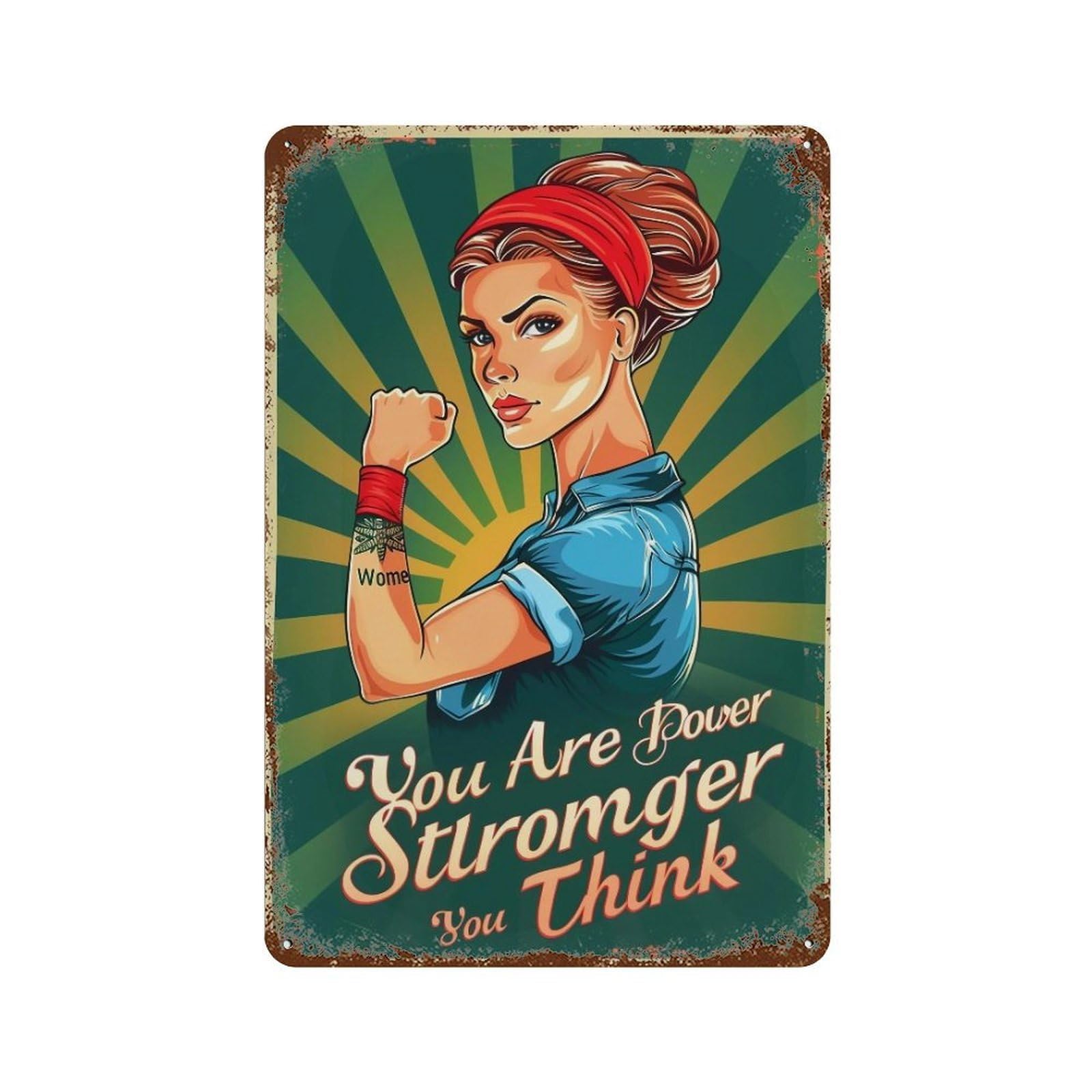 YHGERTKU Women Power 03 Wall Art Retro Iron Vintage Metal Tin Sign Poster Modern Decor for Living Rooms Gift 30x20cm