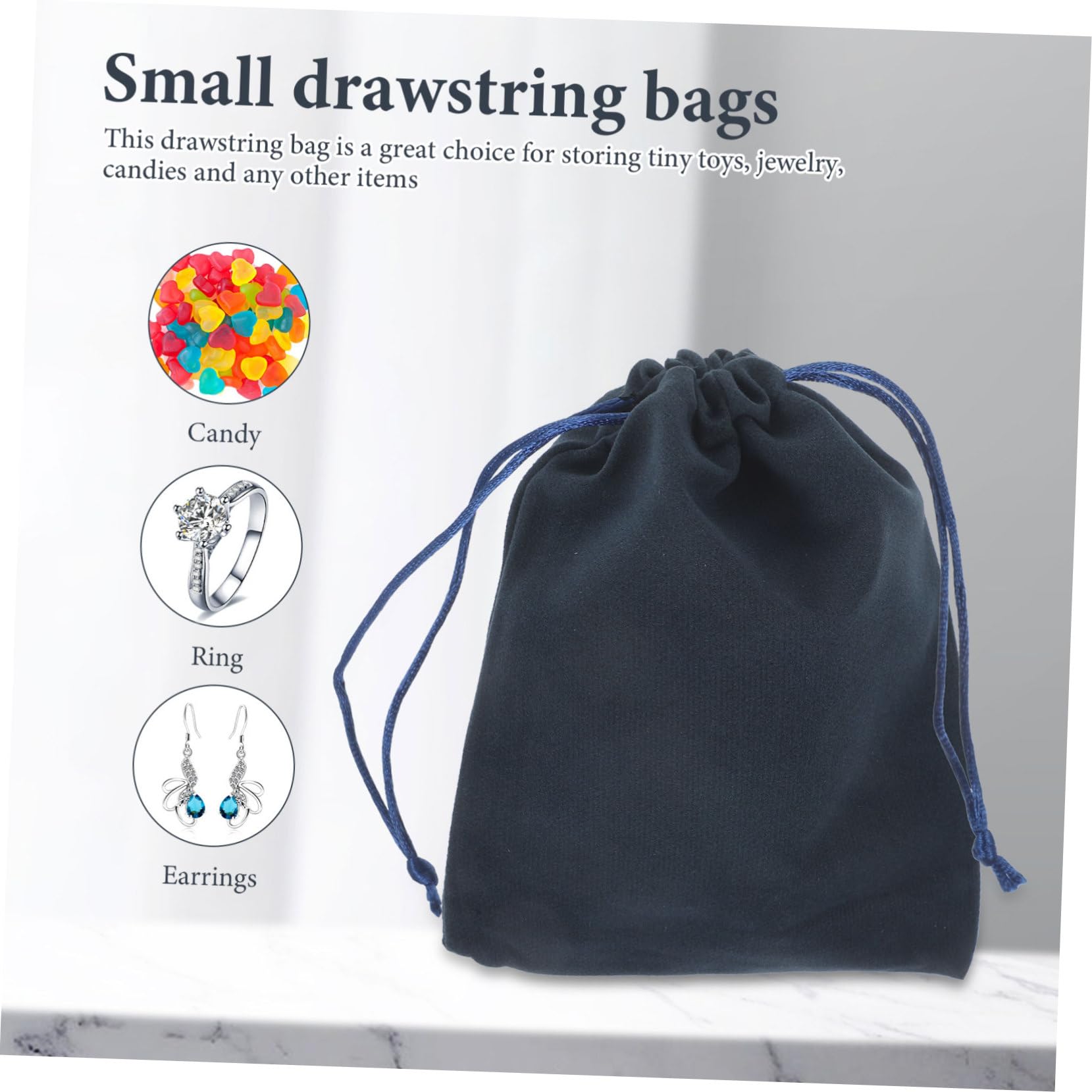 DIYEAH Elegant Velvet Jewelry Storage Bag 20pcs Small Earrings Bag Jewelry Earrings Pouch Drawstring Bag 12x15cm