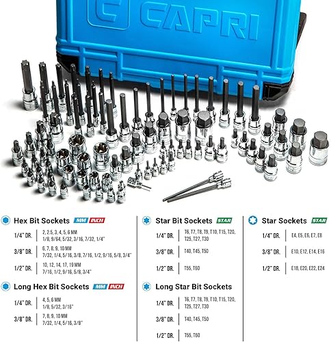 Miniatura 8 de Capri Tools Master Bit Socket Set, serie avanzada, 88 piezas (30500-88MS)