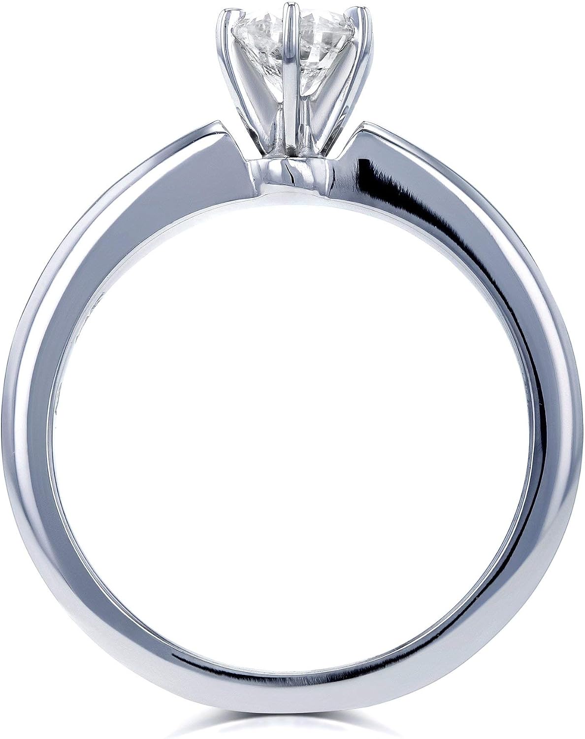 Kobelli Round Diamond Solitaire Petite Engagement Ring 1/2 Carat in 14k White Gold