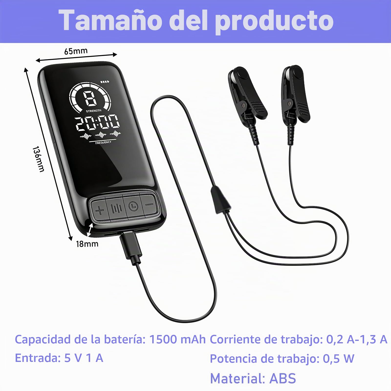 Dispositivo avanzado de ayuda para dormir, dispositivo de estimulación del nervio vago con clips para las orejas. Dispositivo de ayuda para dormir para adultos. Reduce la ansiedad. Alivia la fatiga