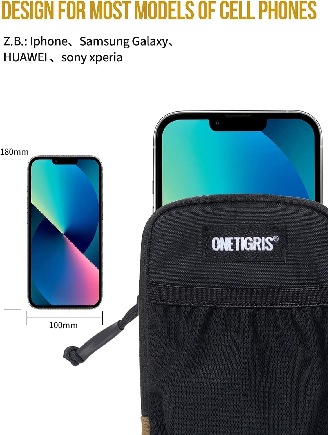 ONETIGRIS Cell Phone Pouch, Molle Holster Holder for Men Belt, for iPhone 17 Pro Max/Air/17/16/15/14 /13/12/11/X/XR/XS/8 Plus/7/6, for Galaxy S25 Ultra/s25/S24 /S23/S22/S21 - Image 2