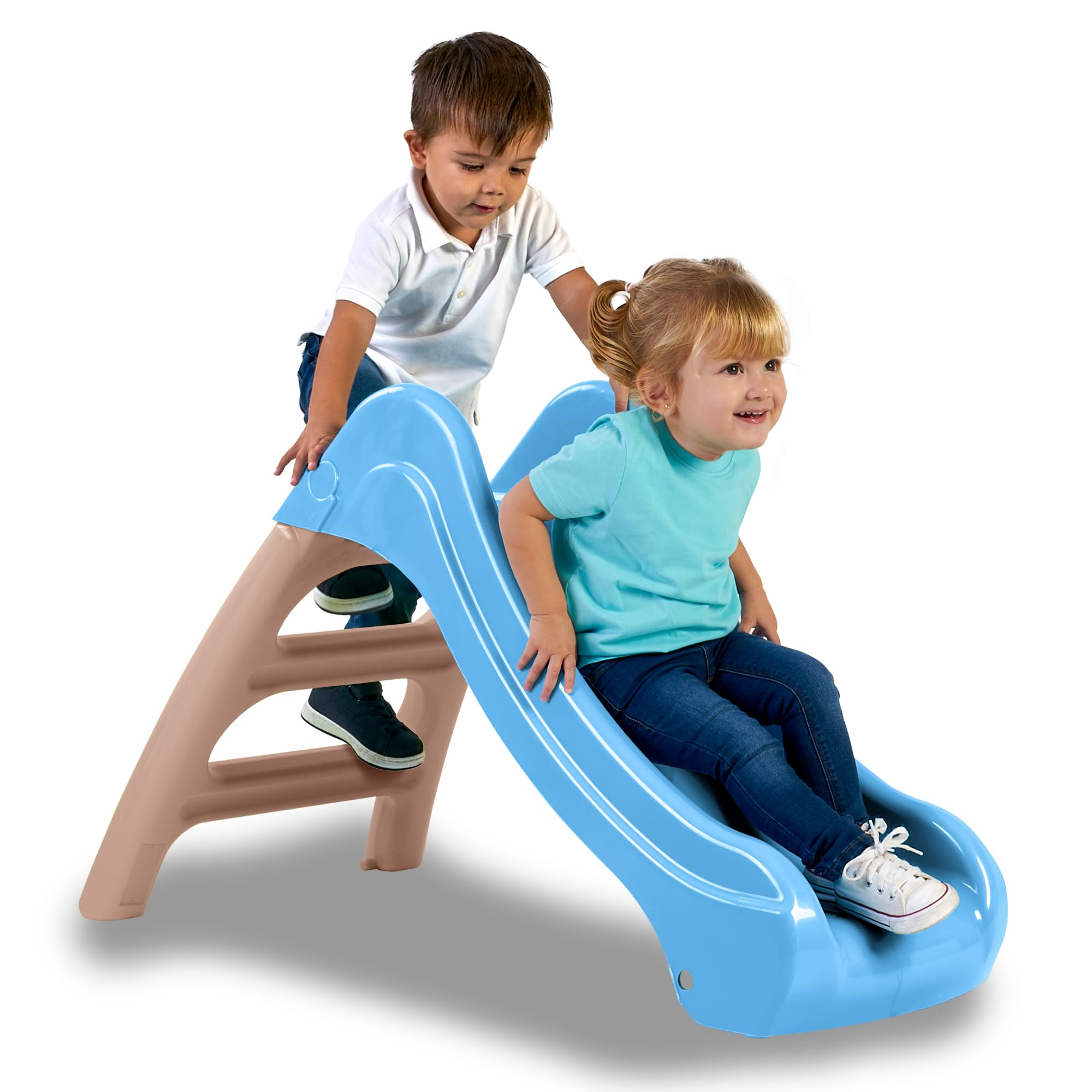 FEBER - Dream Slide, Tobogán Pequeño para Jardín, Escaleras Antideslizantes, Colores Resistentes a la Luz Solar y Cambios de Temparuta, Fácil Montaje, A Partir de 1 año, Famosa (FEL15000)