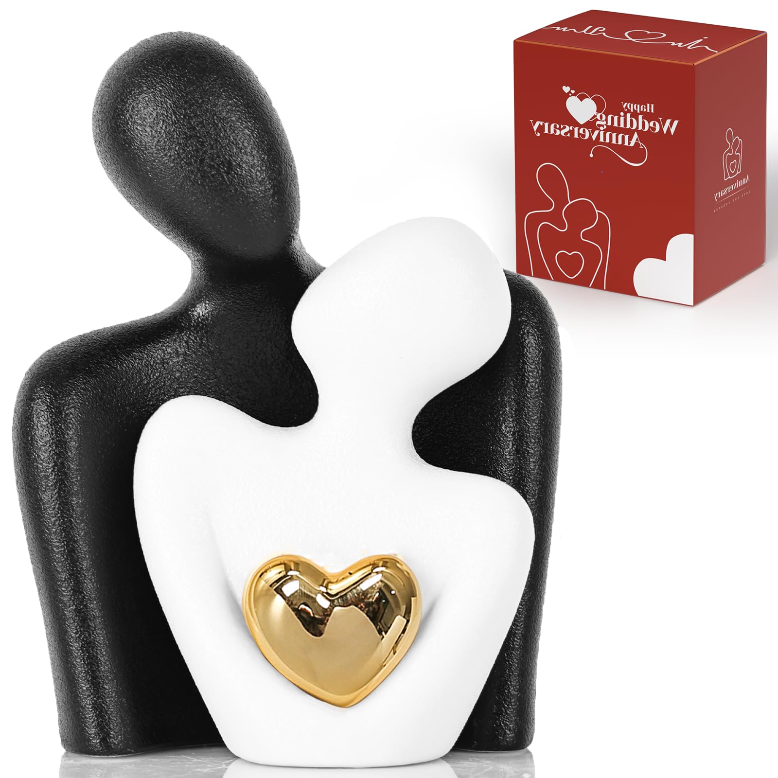 Mini Couple Statue Tv Stand Decor Items for Living Room, Abstract Sculpture Knick Knacks Home Decor Couples Love Office Show Pieces- For Bedroom Romantic Gifts for Valentine Anniversary Birthday