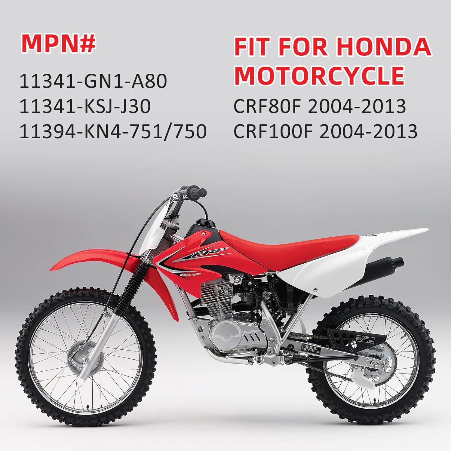 Left Crankcase Cover Gasket for Honda CRF100 CRF 80 CRF100F CRF80F 2004-2013, Stator Flywheel Cover and Gasket MPN# 11341-GN1-A80 11394-KN4-751/750