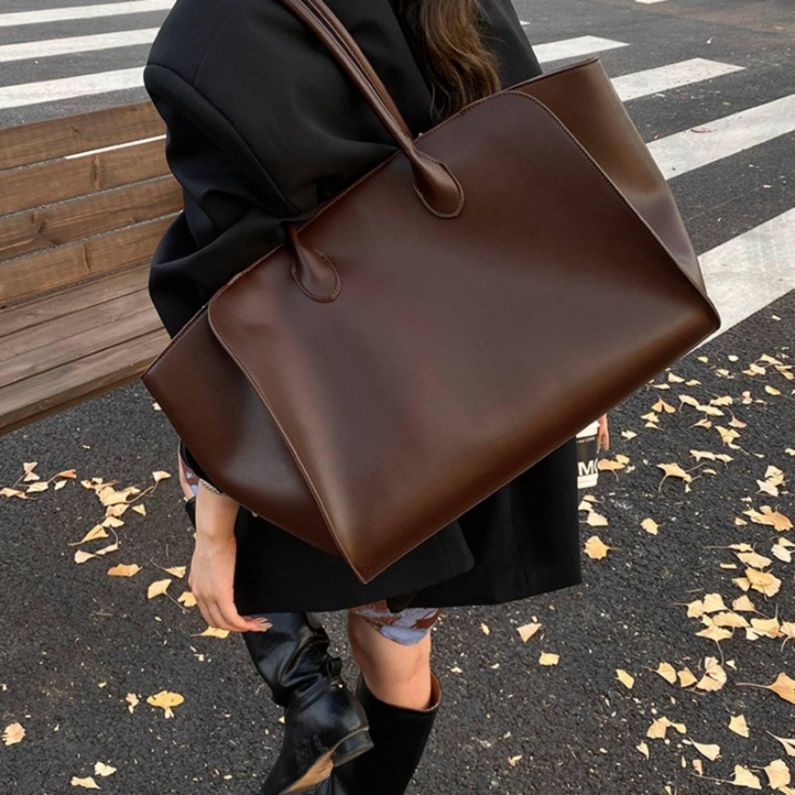 Borse da Donna Grande Borsa per Le Donne Pu Spalla con Chiusura Cerniera