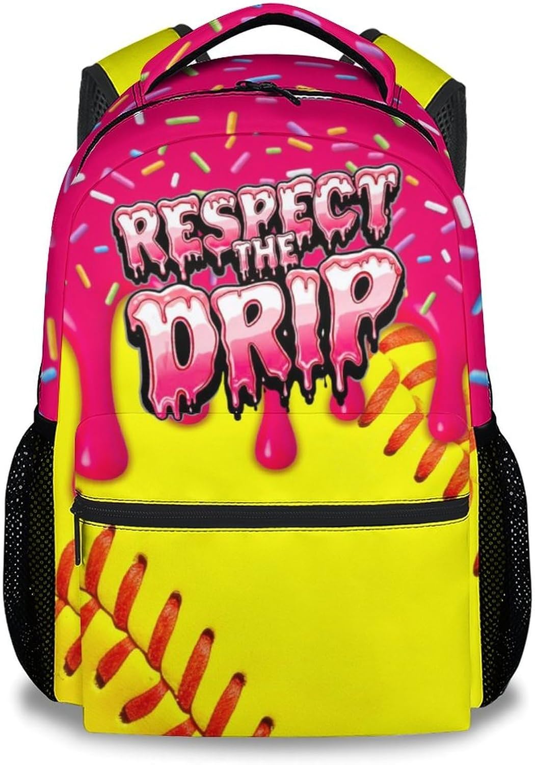 Boys Baseball Backpack for Teens School Bookbag - Kids Schoolbag with Drip Print for Sport Lovers Team School Supplies (17 Inch)
