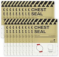 Vista 9 de RHINO RESCUE Sello de pecho ventilado, 4 rejillas de ventilación, apósito estéril de emergencia para trauma, almohadilla adhesiva oclusiva