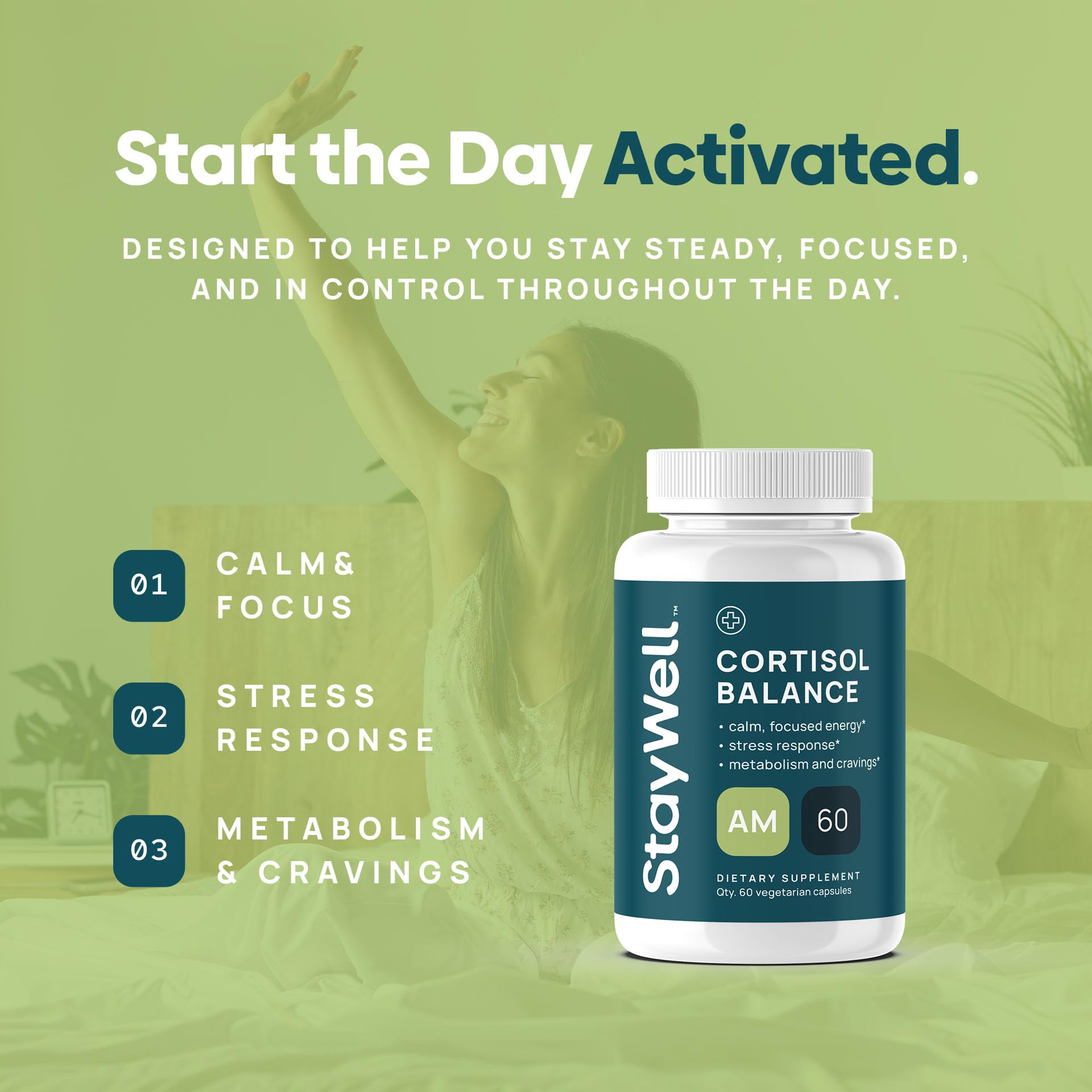 AM/PM Cortisol Supplements for Women – Cortisol Manager for Stress, Sleep, Cravings, Hormone Balance, Adrenal & Metabolism Support – Ashwagandha, L-Theanine, Magnesium, Berberine – 2 Bottle Set — Amazon image 3