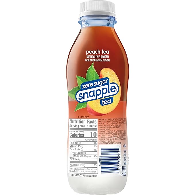 Té sabor durazno sin azúcar, pack de 12 botellas miniatura 8