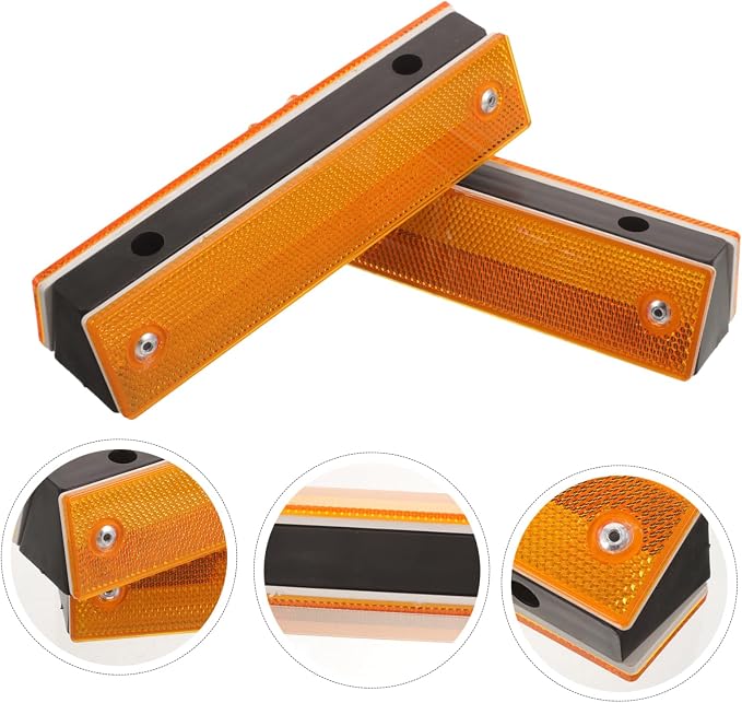 4 piezas reflectores rectangulares doble cara para señalización vial miniatura 7