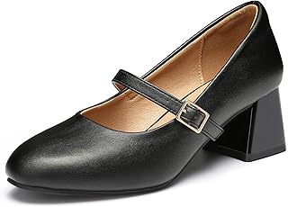 Sponsored Ad - Trary Mary Jane Shoes Women Chunky Heels for Women Round Toe Pumps Dress Shoes