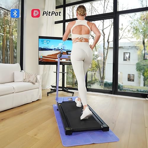 Miniatura 3 de DeerRun Cintas de correr para el hogar con inclinación y asas, cinta de correr plegable de 3.0 HP para espacios pequeños, máquina de correr plegable