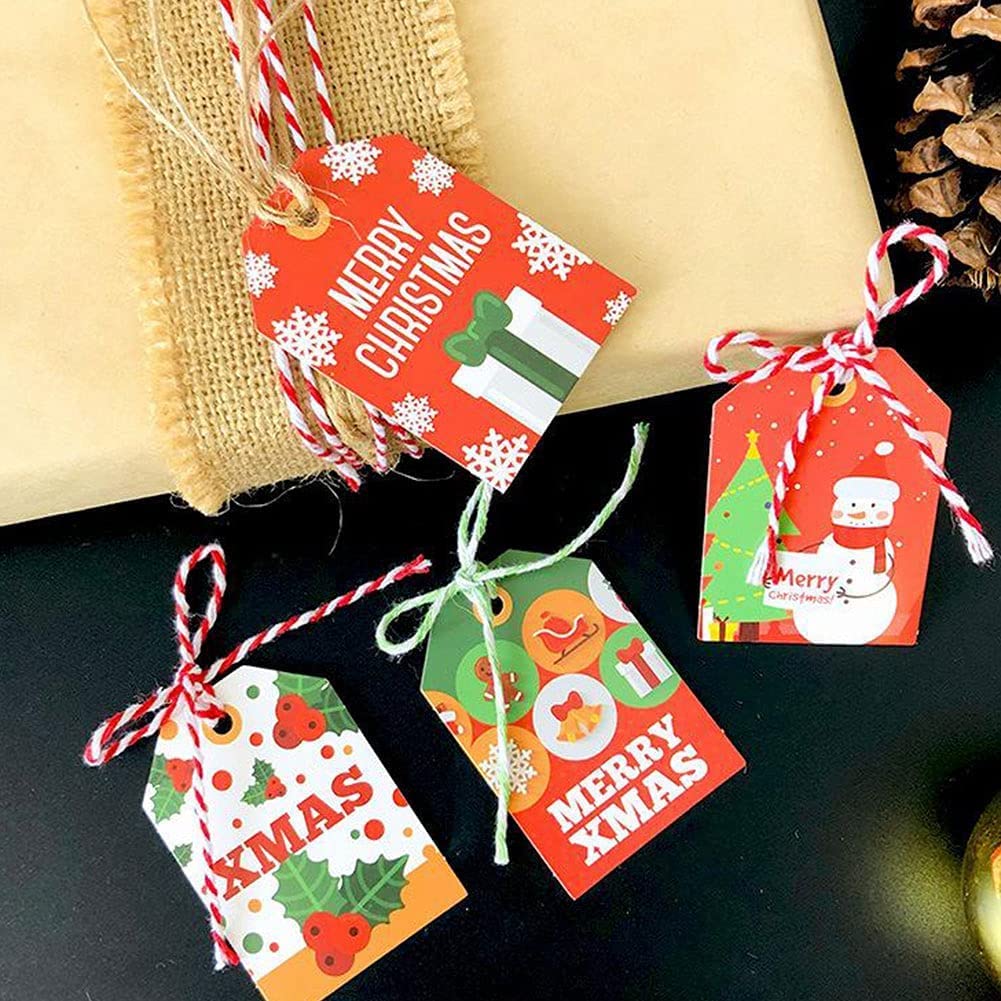 Weihnachtskraft-Geschenkanhänger, Anhänger 144 Kraftpapieranhänger mit 50 Juteschnur Weihnachtskraft-Weihnachtsanhänger mit Schnur Kraftgeschenk-Geschenkanhänger für Weihnachtsbaum, Geschenkdekorati