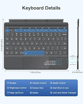 Amazon.com: MoKo Microsoft Surface Go Type Cover, Lightweight