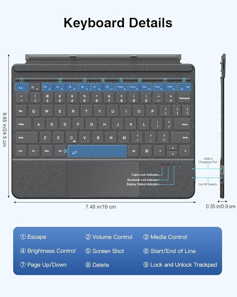 13 Zoll Bluetooth Tastatur Hlle Ipad A1671 Tastatur MoKo Microsoft