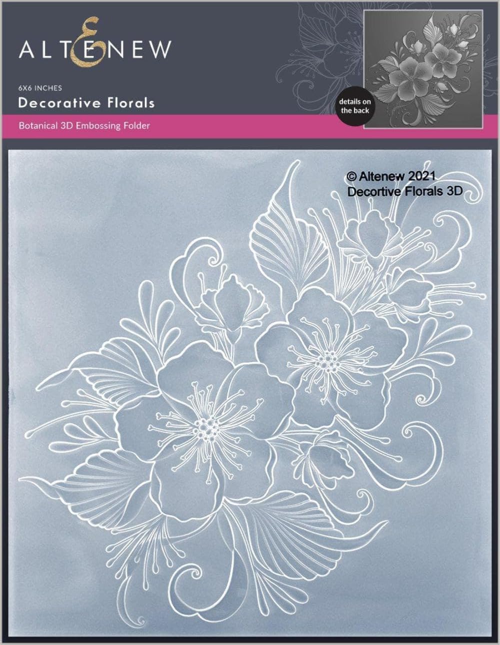 Decorative Florals 3D Embossing Folder, Easy to Use Embossing Folders for Paper Crafting, Three-Dimensional Projects, Embossing Folders for Cardmaking, Scrapbooking, and Journaling