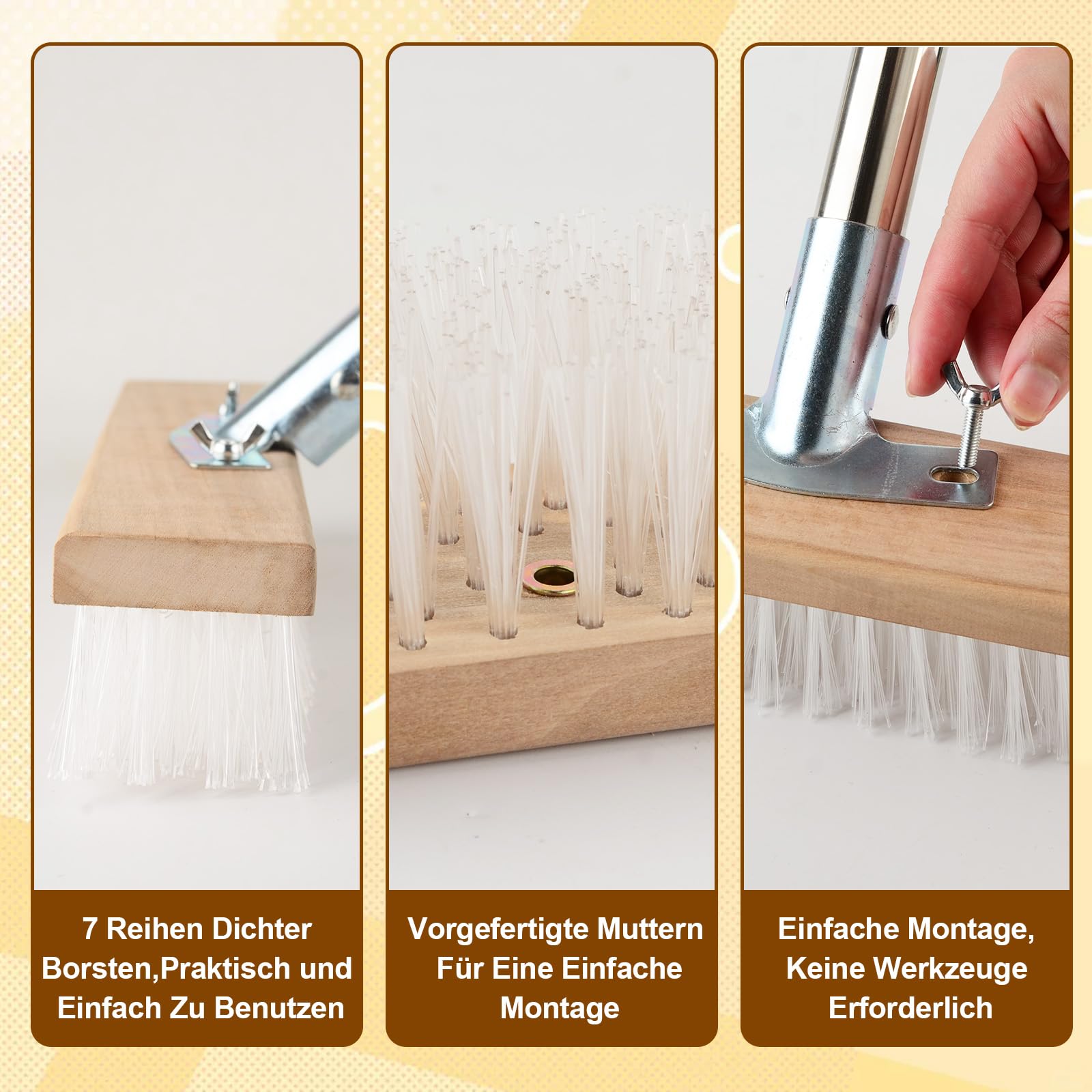 Balai Avec Manche, Balai De Rue Avec Long Manche En Acier Inoxydable