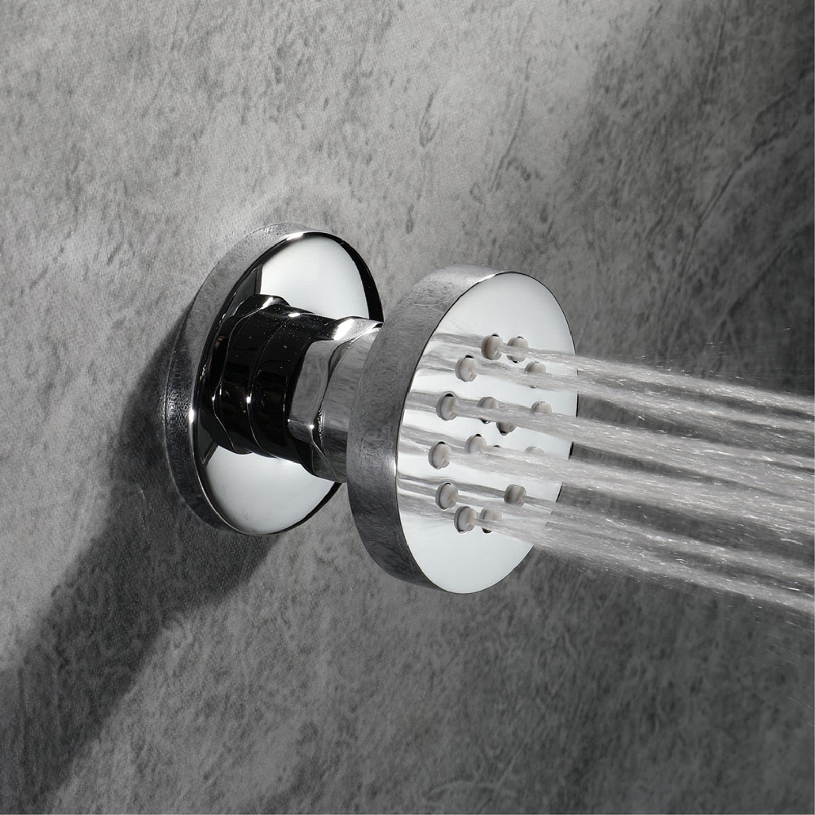 Jets de Pulvérisateur de Massage Ronde 2 Pouces Laiton Ensembles de Jet de Corps Mural Ajustable Latéral à Jet Buses de Massage Économie d'eau de Jets de Spa Réglables, Chrome,4 pcs