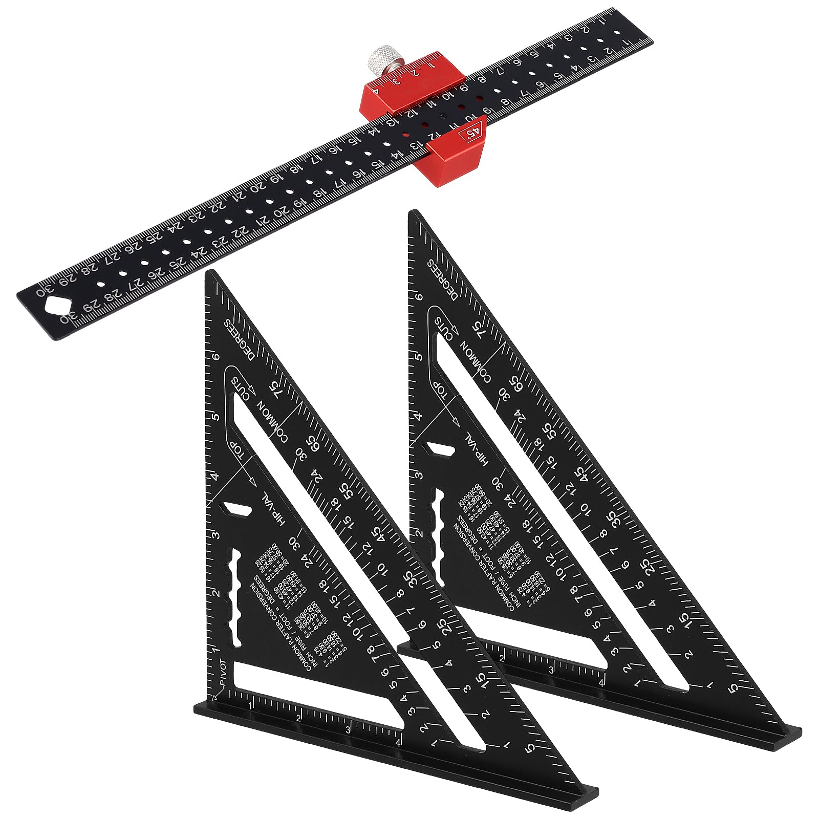 MUNGHOK 3 Stück Zimmermannswinkel Set, 2 x 180mm Dreieckslin