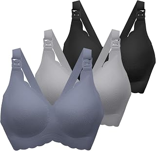 MomWills Seamless Nursing Bra for Breastfeeding - Ultra Comfort Maternity Bralette with Jelly Strip Support, Pregnancy Sleep Bra