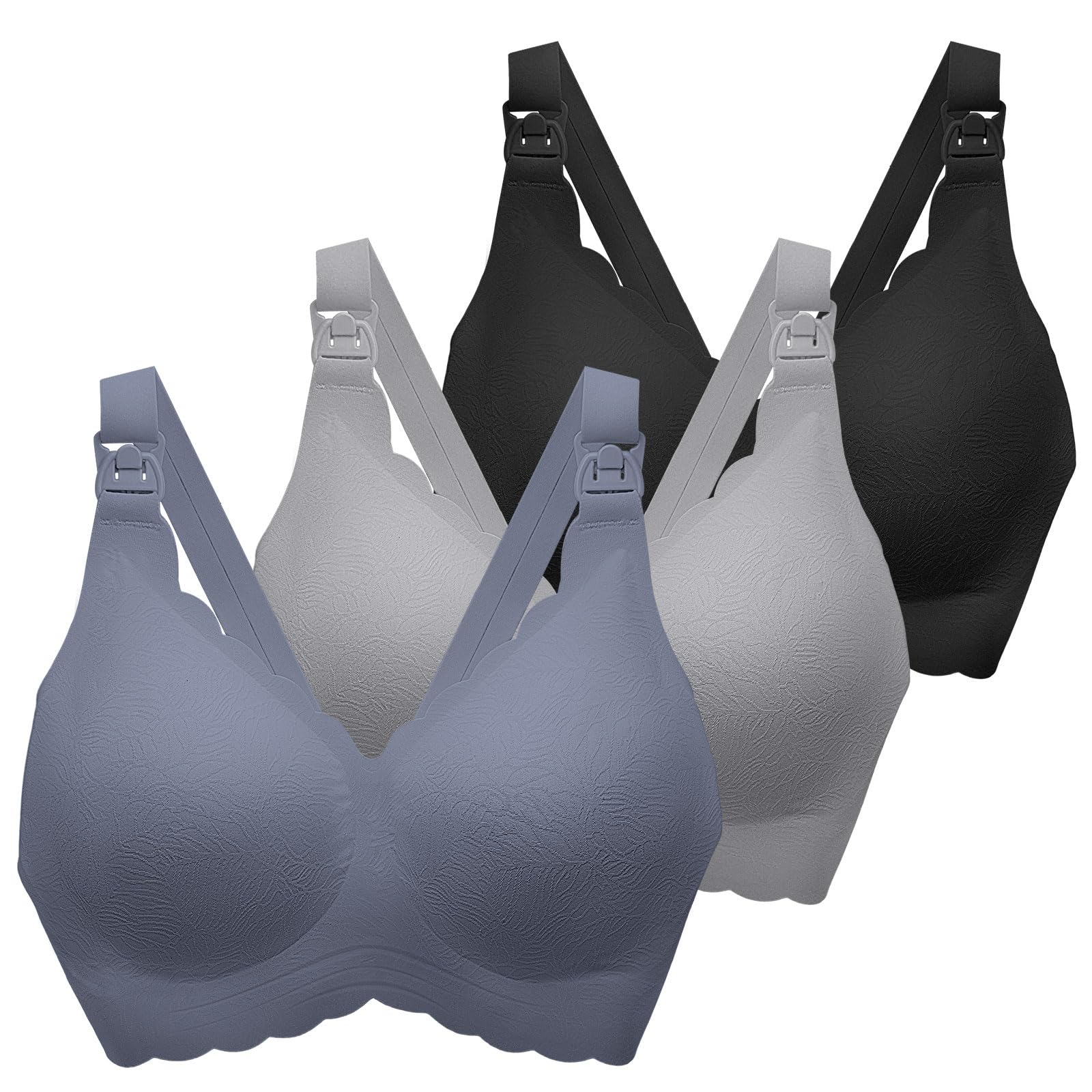 Still-BHS zum Stillen, Nahtloser Ultra-Komfort-BH, natürliche Form, Schwangerschafts-BHS für Frauen, Schwanrz/Grau/Blau