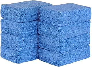Tampons Applicateurs De Cire en Microfibre, 8 Pièces, Éponges De Détail De Voiture, Tampons D'application en Mousse Souple Lavable pour Vernis 12x8x4cm