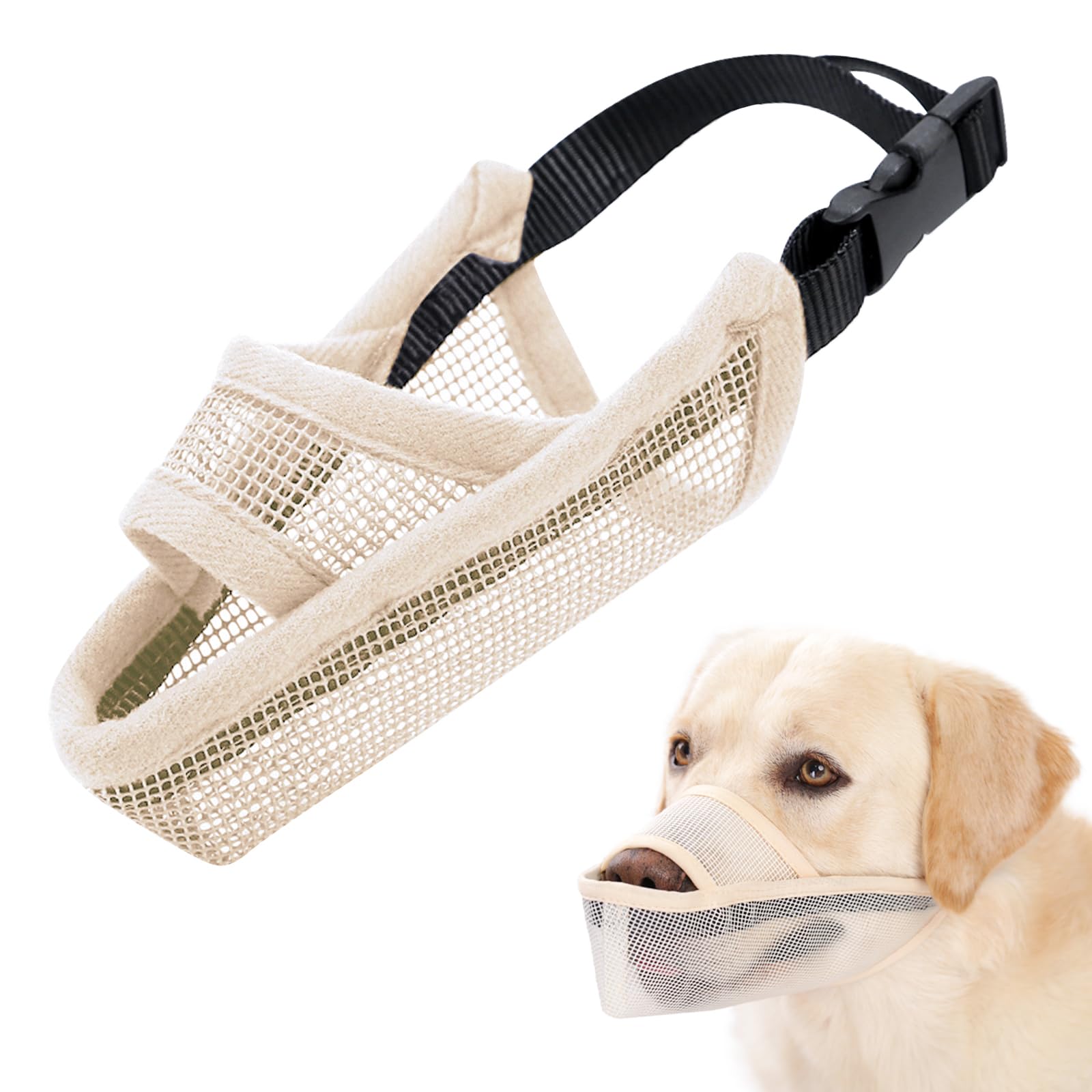 Crazy Felix Nylon Dog Muzzle for Small Medium Large Dogs, Air Mesh Breathable and Drinkable Pet Muzzle for Anti-Biting Anti-Barking Licking (XXS,
