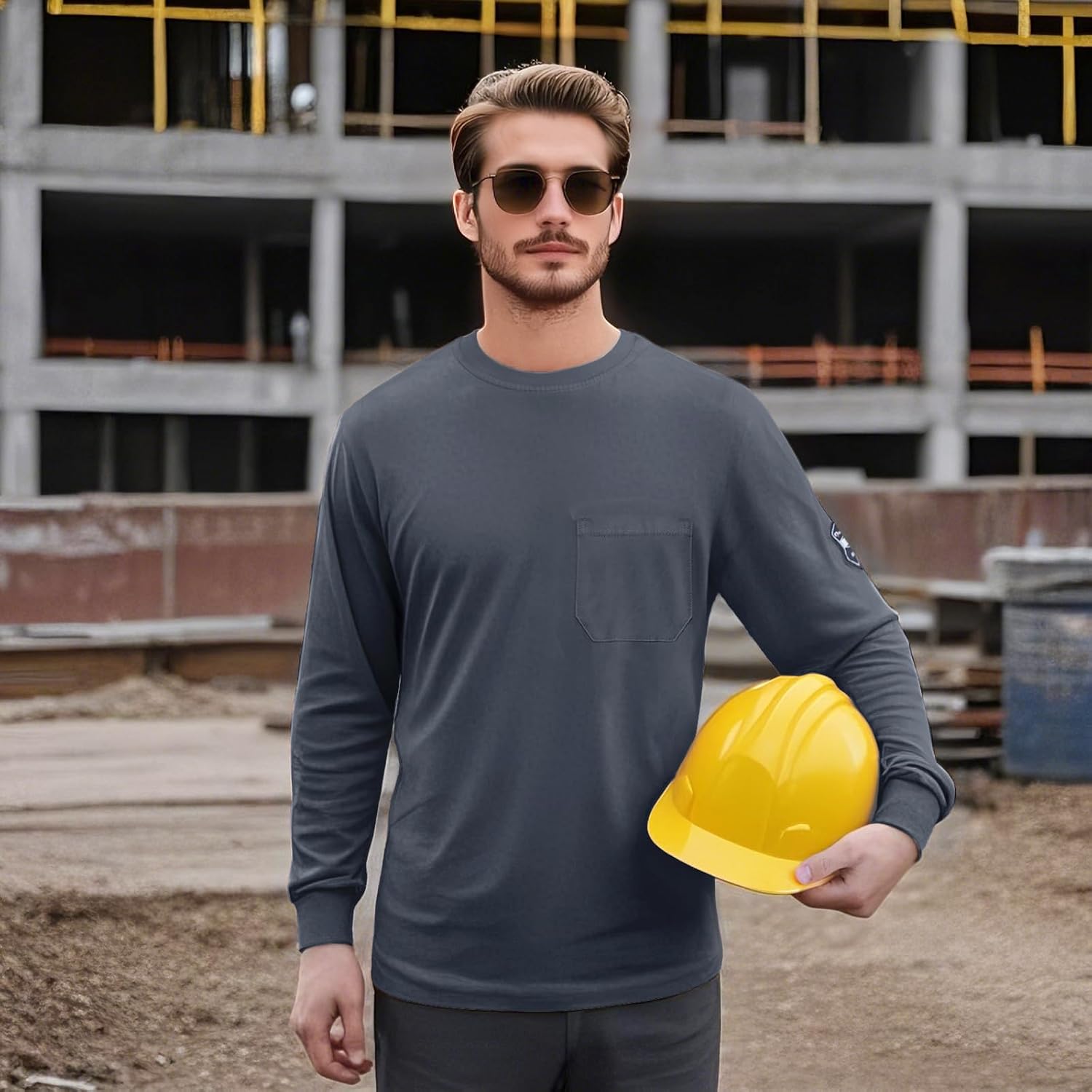 FR Shirts for Men 7.5OZ Welding Shirt, 100% C Flame Resistant Welding Jacket, Men's... - Image 5