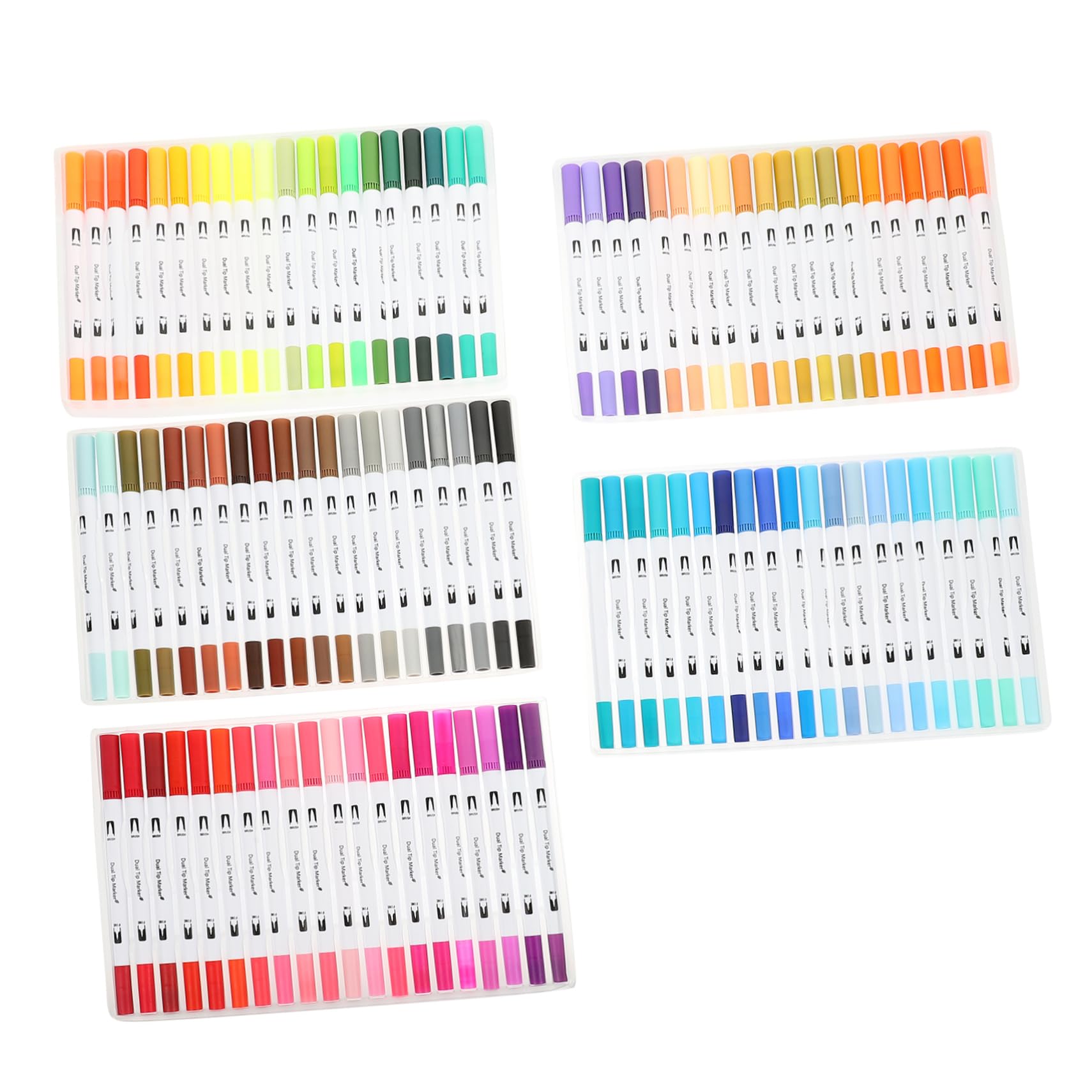 100pièces Marqueurs Pinceaux à Double Pointe pour Adultes Feutres De Coloration pour DIY Art Et Écriture Ensemble De Stylos Pinceaux pour Projets Créatifs