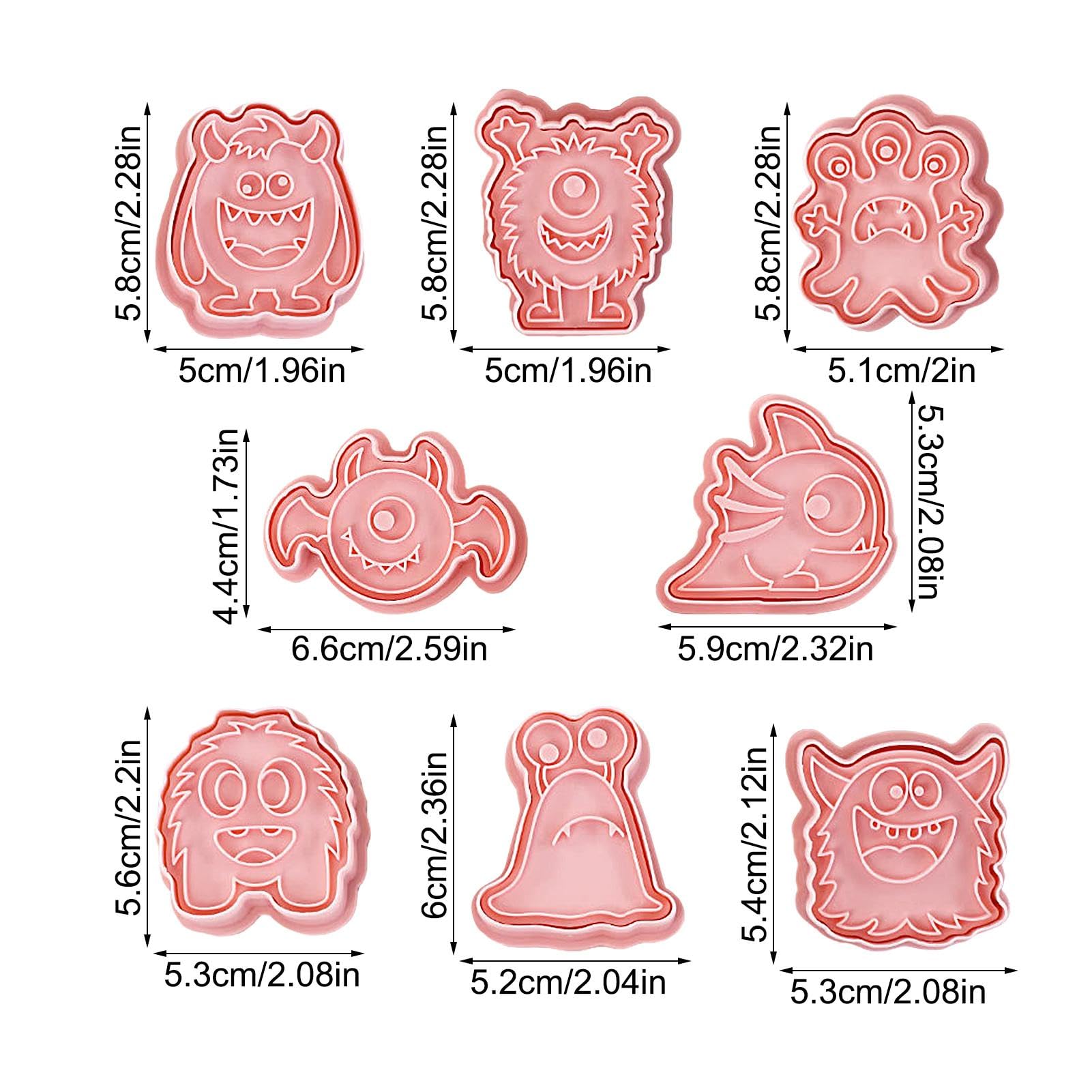 FANXIYA 8 stuks uitsteekvormpjes voor Halloween, 3D-perskoekjes, uitstekers voor Allerheiligen DIY koekjes, taarten, fondant bakken, suikerglazuur
