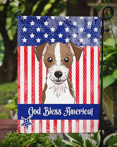 Vista 32 de Caroline's Treasures BB2171GF American Flag and Border Collie Garden Flag Mailbox Flag Decorative Yard Flag Banner Outside Patio Artwork Yard Flower