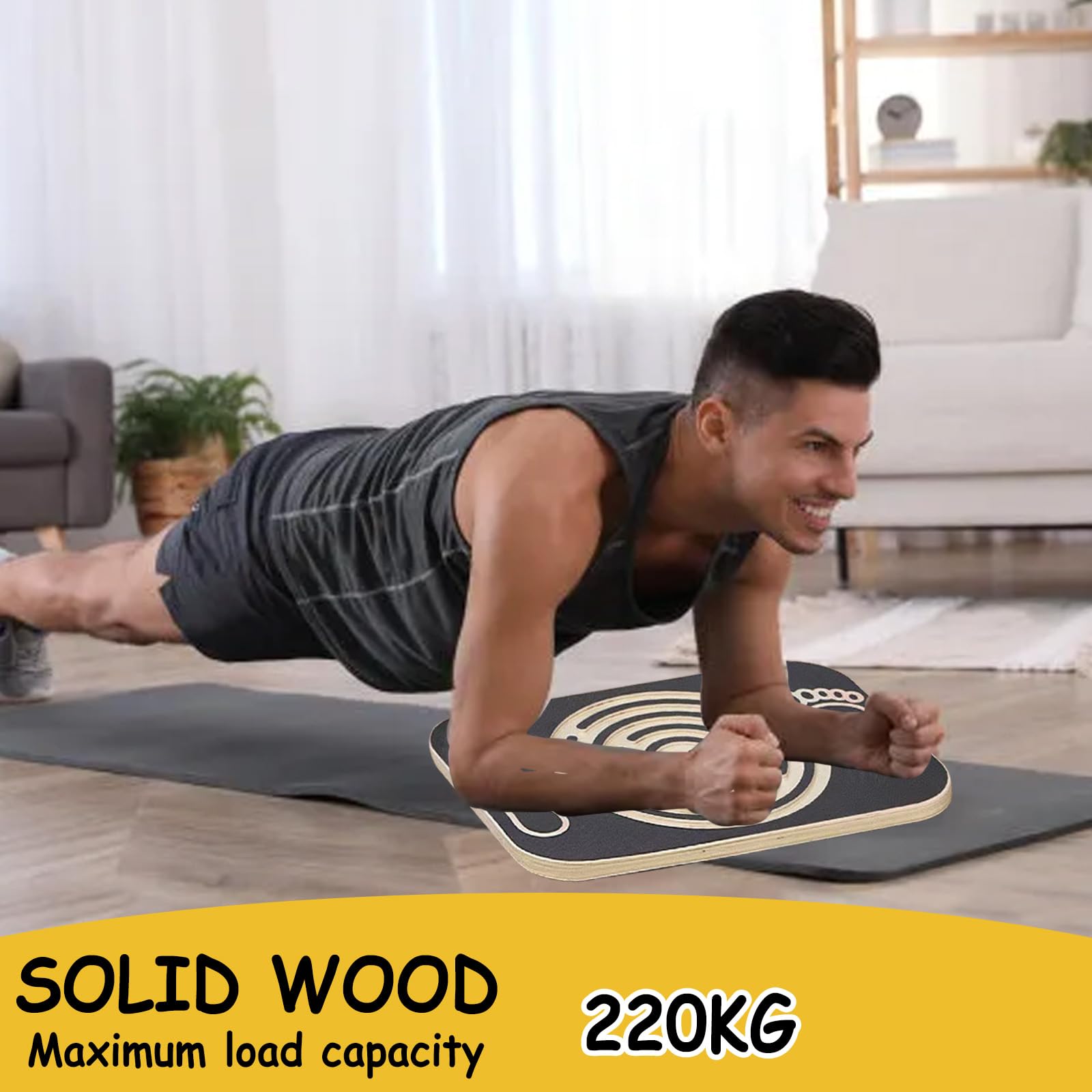 Balance Board in legno con labirinto, tavola oscillante per allenare l'equilibrio | Tavola d'equilibrio per bambini, per yoga ed esercizi, per ufficio, portata fino a 200 kg