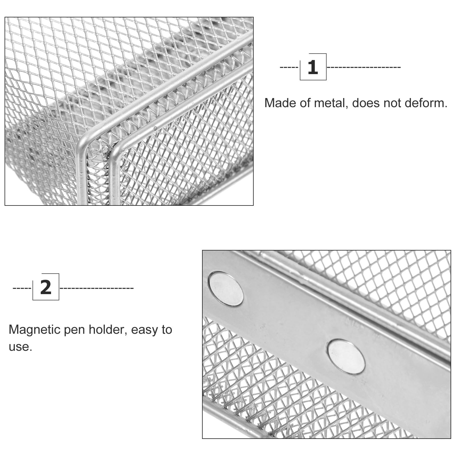 Operitacx Portapenne Organizer Multifunzionale in Metallo Magnetico Cestino a Rete Traspirante Grande Capacità Semplice e Elegante per Lavagne Bianche e Armadietti