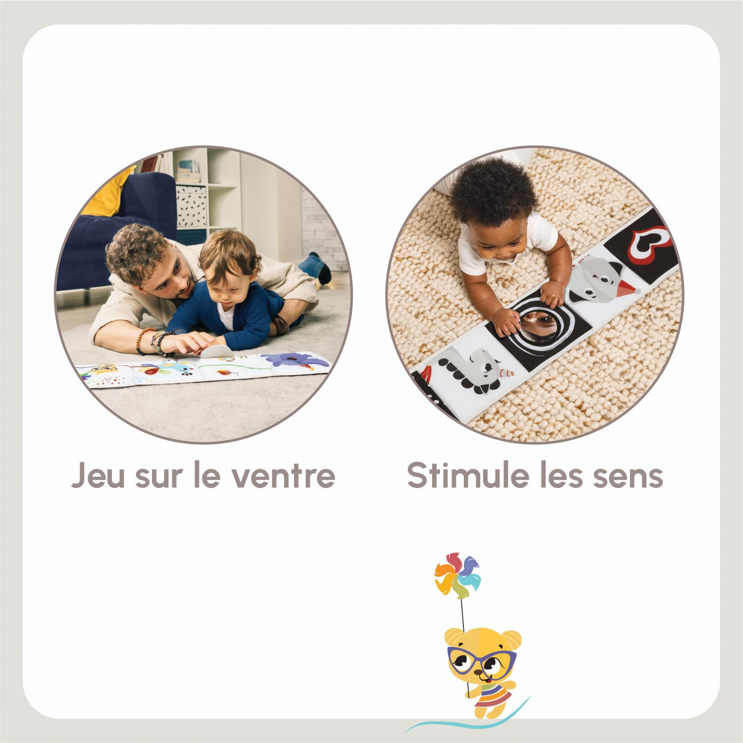 Tiny Love Livre d'éveil Bébé Recto Verso, 0 Mois+, Livre Sensoriel Bébé, Noir et Blanc, 7 Activités Ludiques, Soutient Les Sens, Motricité et Vue, Jouet pour Le Ventre, Born to Party
