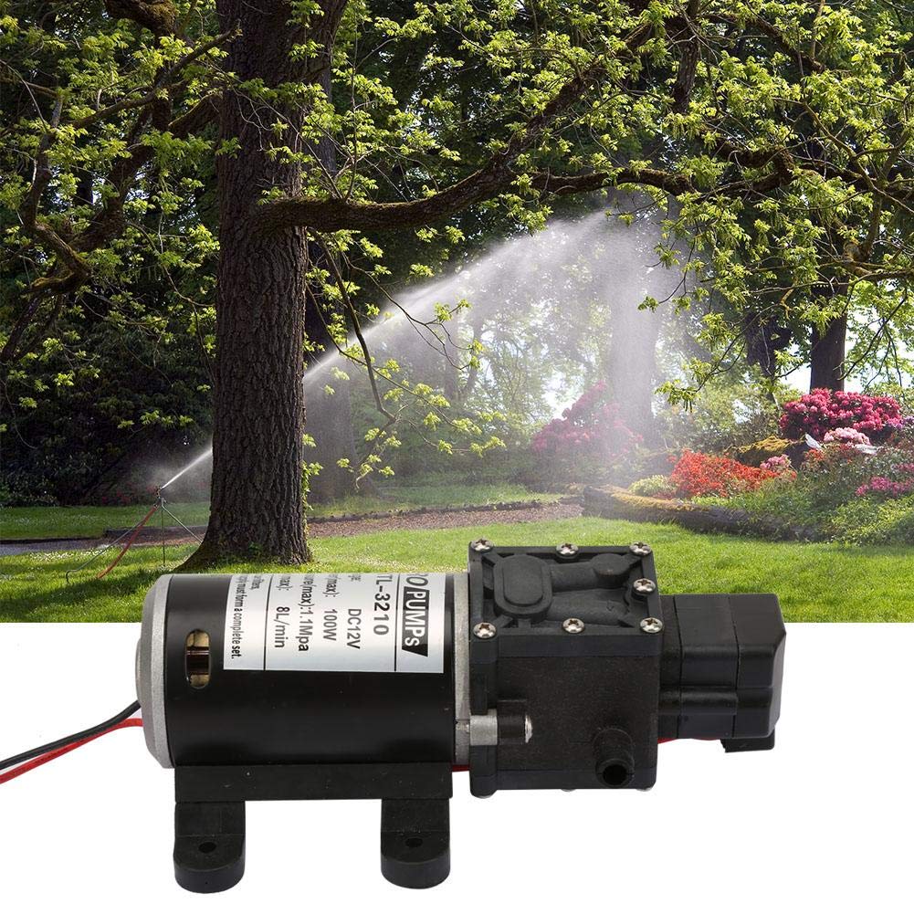 12V 100W Bomba de agua de alta presión con diafragma eléctrico de cebado automático con interruptor de presión 3210YA-12-100 1.5M 8L / M 70M Lift para equipos industriales