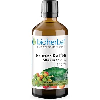 Green Coffee Drops Tincture 100 ml - Extract of Coffea Arabica L Supplemented with Vitamin B6 Vegan by BIOHERBA PZN 17186687