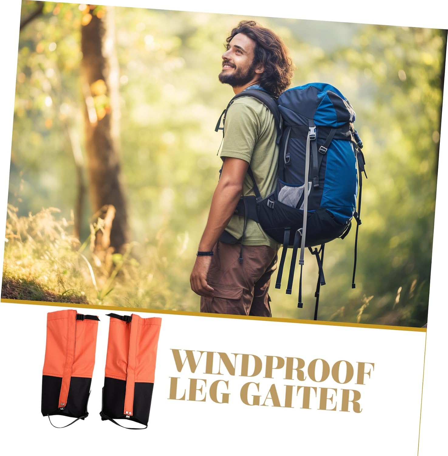 Outdoor Calf Gaiters for Hiking Camping Mountain Climbing Lightweight Leg for Shoes Wear-Resistant Design for Snow and Mud
