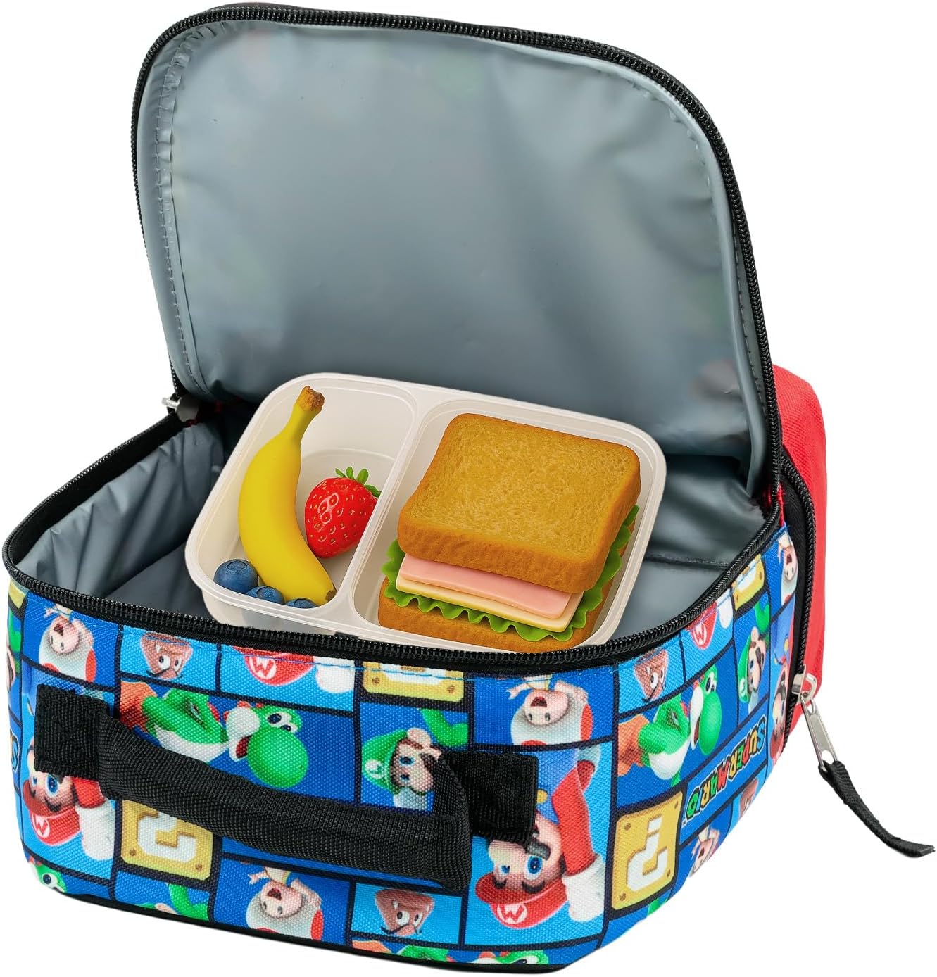Super Mario Lunch Box for Boys Bundle w/Insulated Lunch Bag + More