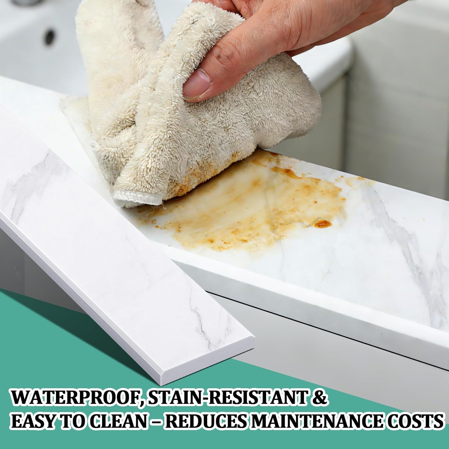 White Marble Threshold 4x48x5/8 Inch Marble Window Sill Shower Curb Top Tile Door Transition Bathroom Vanity Backsplash for Shower Pan System Jambs Fireplaces(Classic Style)