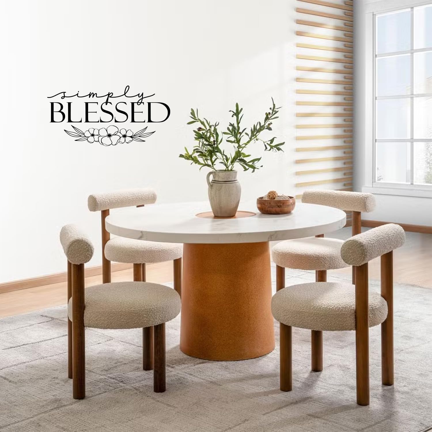 Simply Blessed - Vinyl Wall Decal, Inspirational Quote Sticker for Your Family, Motivational Home or Office Décor