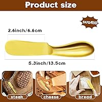 Vista 2 de Cuchillo de Mantequilla Cuchillo Esparcidor de Mantequilla Cuchillo de Mantequilla Dorado Juego de 4 Cuchillos Esparcidores de Queso Cuchillos