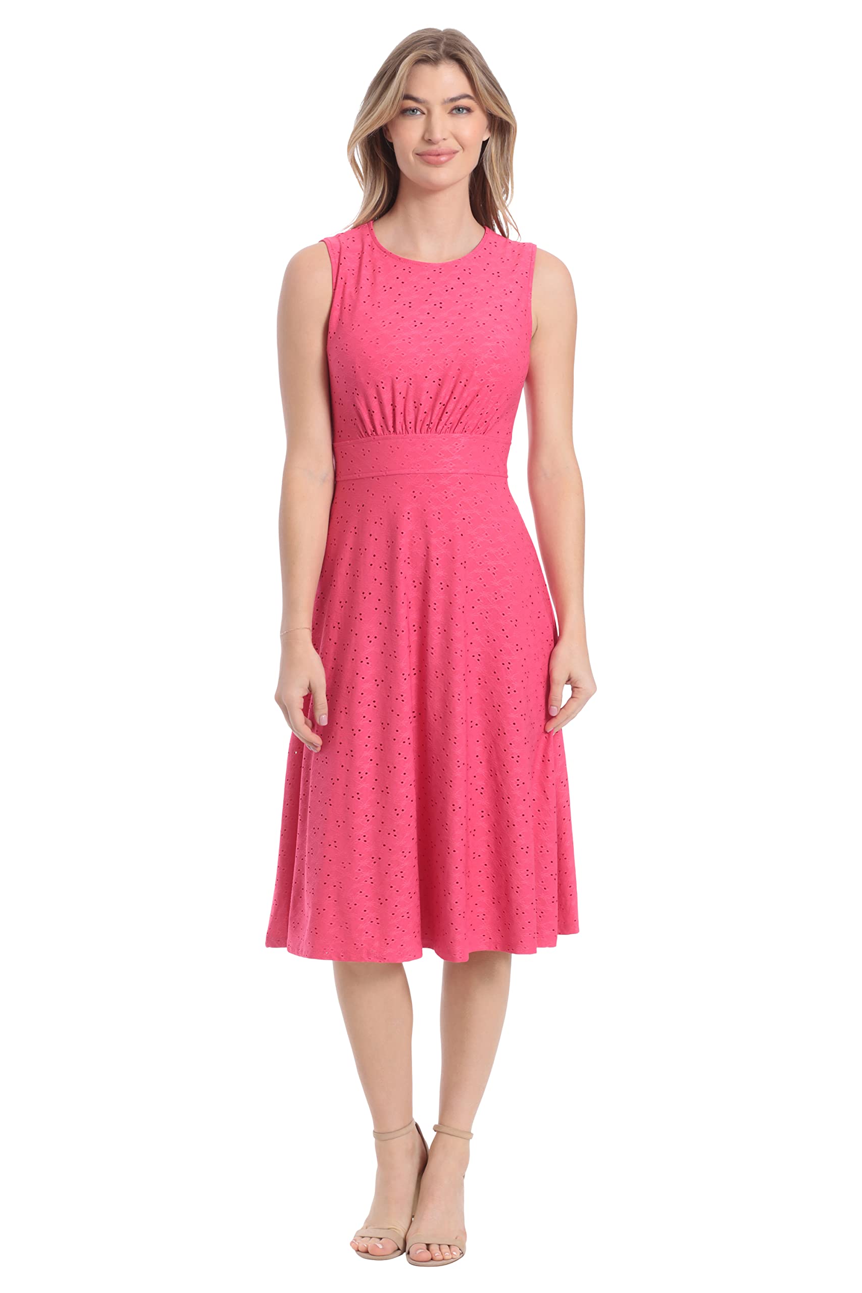 London Times Women's Dresses Inset Waist Midi Dress Career Office Occasion Guest of